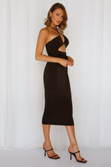 Sultry On The Scene Midi Dress Black