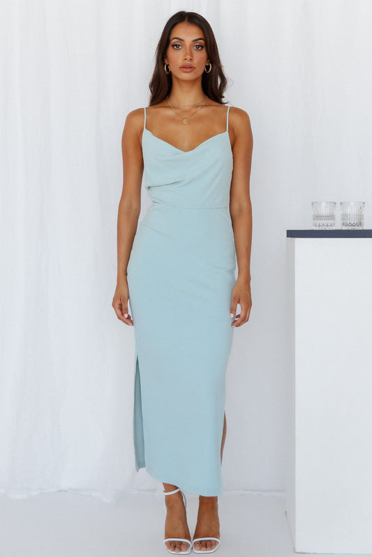 Rooftop Martinis For Two Midi Dress Mint