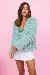 Flying High Faux Fur Jacket Mint