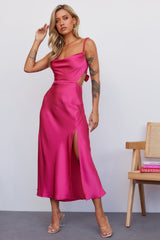 Freshest Brew Midi Dress Fuchsia