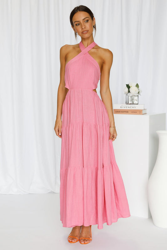 Landscape View Maxi Dress Pink