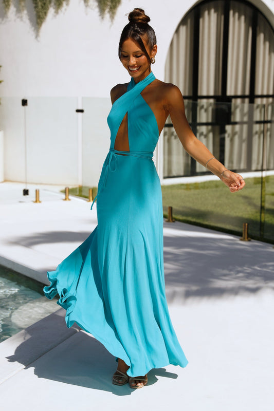 Vast Oceans Maxi Dress Aqua