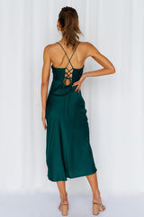 Crashing Prom Midi Dress Dark Green