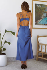 Meet At Midnight Midi Dress Blue