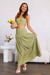 Call Me Away Maxi Skirt Green