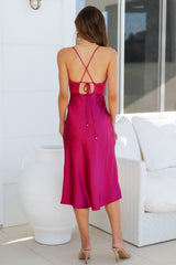 I Know Myself Midi Dress Fuchsia