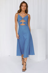 Sweet Summer Breeze Midi Dress Blue