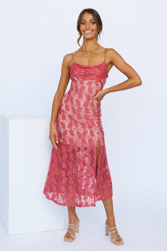 Scarlett Kiss Midi Dress Rose