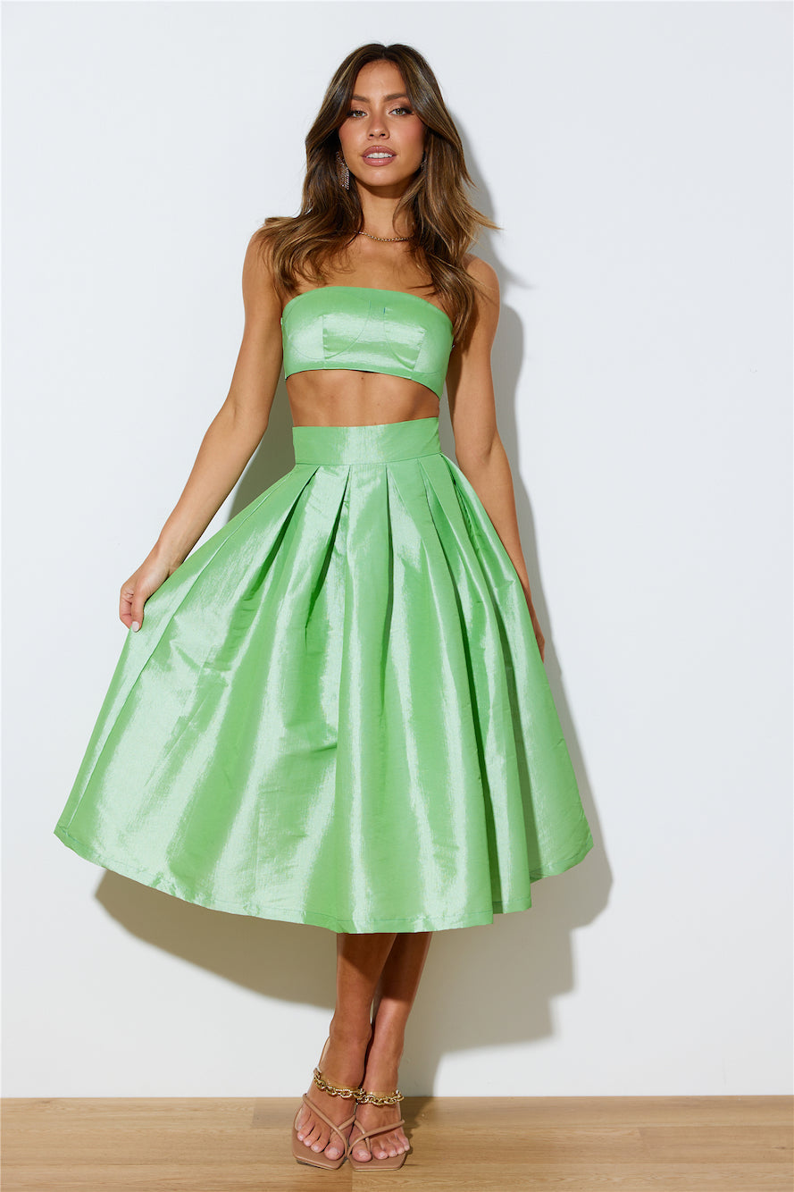 Siren Songs Midi Skirt Green