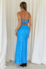 Finest Words Maxi Dress Blue Sequin