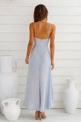 Summertime Hearts Maxi Dress Steel Blue