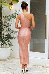 Ballroom Lover Midi Dress Pink Sequin