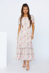 Flow Down Gently Midi Dress Pink