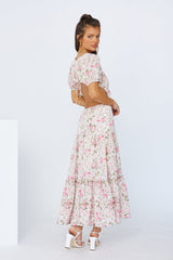 Flow Down Gently Midi Dress Pink