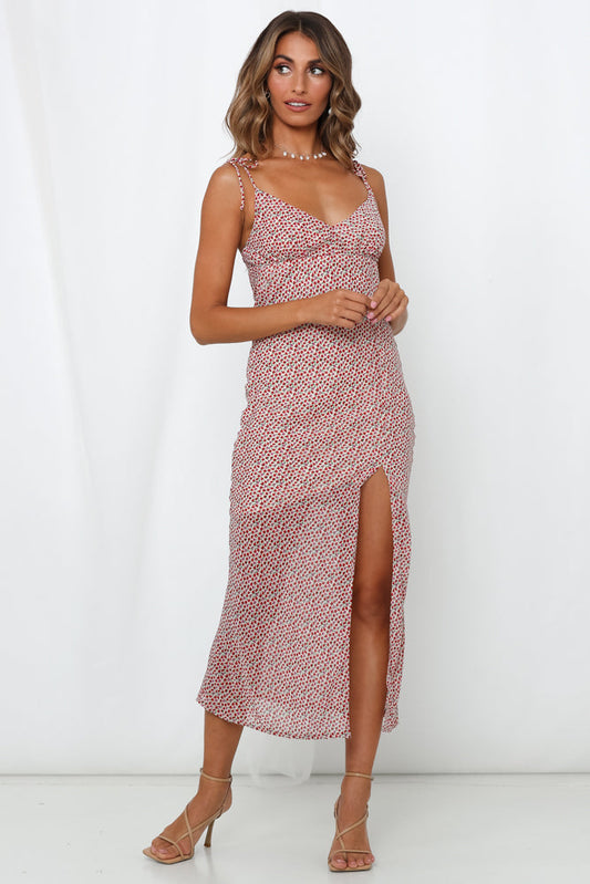 Meet Me At Dusk Midi Dress Red