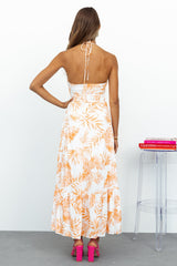 Sunset Lines Midi Dress Orange