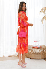 Taste Of Dusk Midi Dress Orange