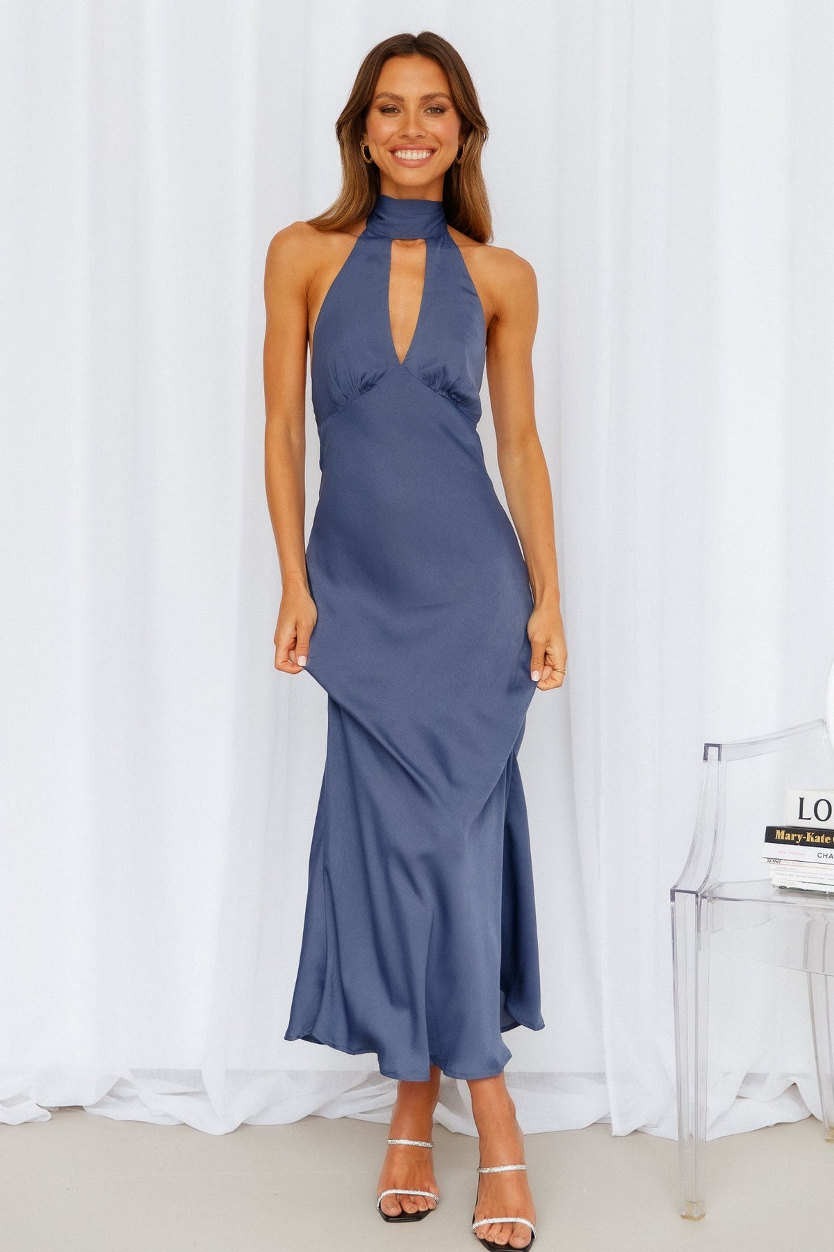 Chill And Cool Midi Dress Blue