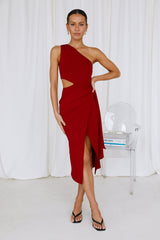 Airplane Mode Midi Dress Red