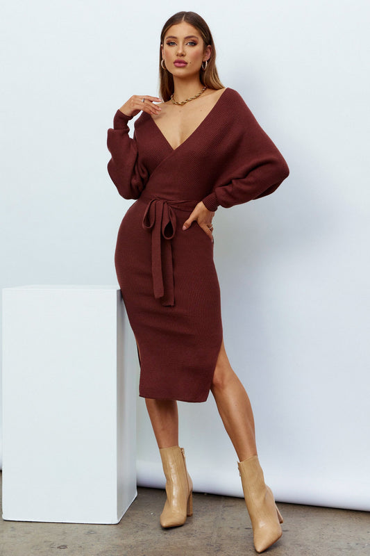 Vision Of You Midi Dress Chocolate