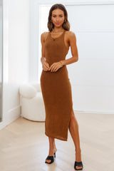 Question Time Maxi Dress Brown