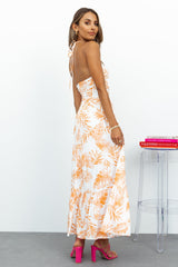 Sunset Lines Midi Dress Orange