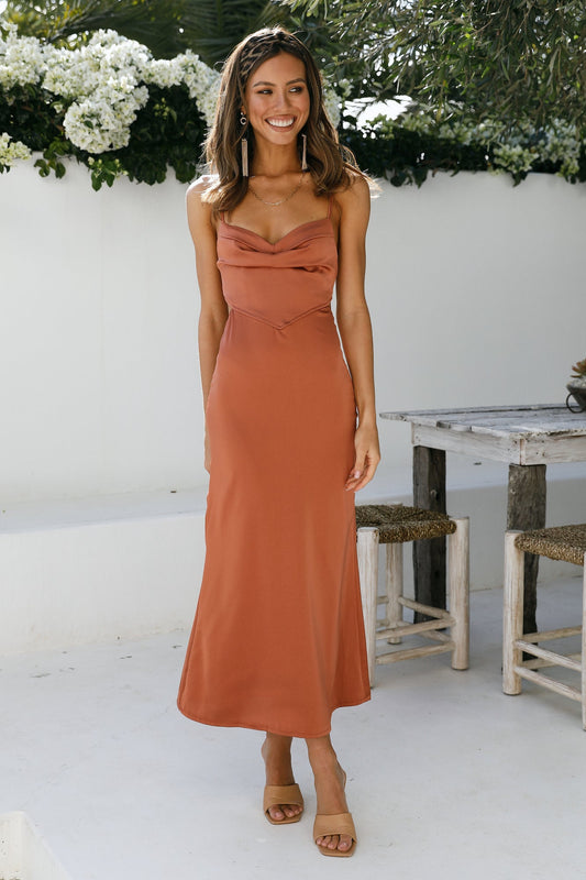 Give It To Me Midi Dress Orange