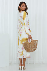 Raise The Sun Midi Dress Cream