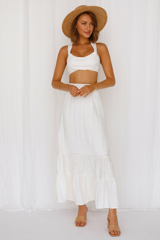 Angelic Vibes Crop White