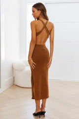 Question Time Maxi Dress Brown