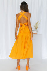 Sun Strolls Midi Dress Orange