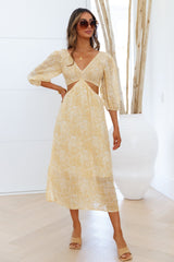 Summer Lovers Midi Dress Mustard