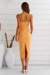 RUNAWAY Sendai Midi Dress Orange