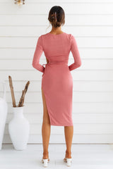 I Crave It Dress Midi Dress Pink