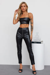 Got That Fire Faux Leather Pants Black