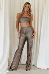 HELLO MOLLY Shimmer Life Crop Black Sequin