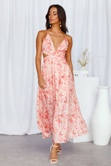 Floral Visits Maxi Dress Pink