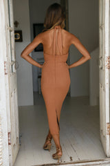 Ring It Out Midi Dress Tan