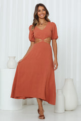 Good Flow Midi Dress Rust