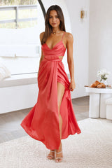 A Bed Of Roses Maxi Dress Coral