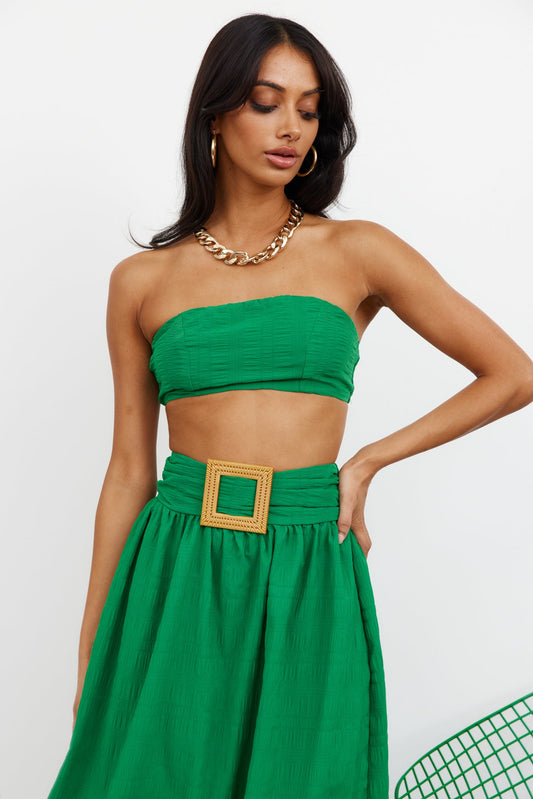 Iconic Revival Maxi Skirt Green