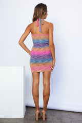 Sky Clouds Knit Dress Pink