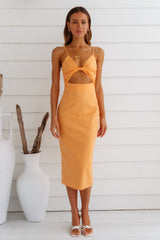 RUNAWAY Sendai Midi Dress Orange