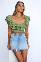 Perry Crop Top Avocado