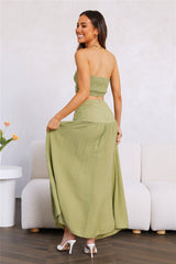 Call Me Away Maxi Skirt Green