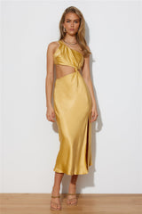 Dreamy Look Midi Dress Yellow