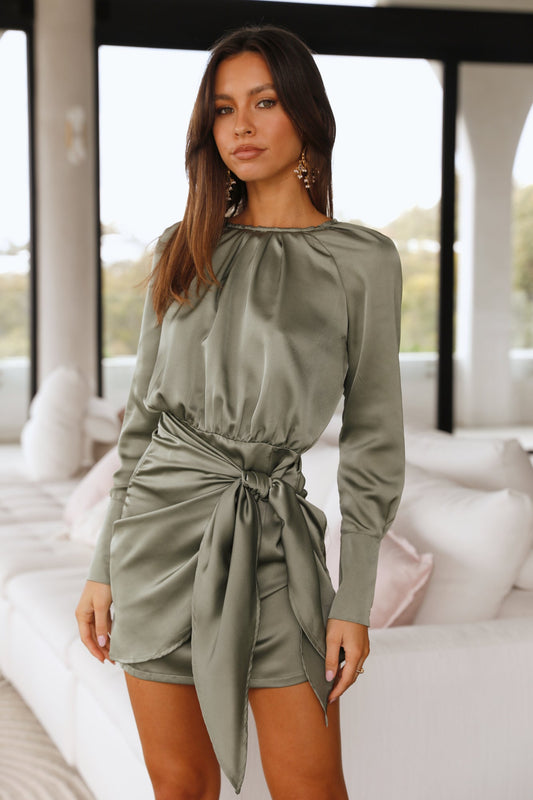 Softest Words Dress Khaki