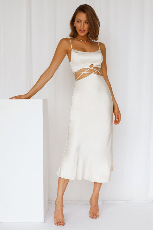 Undercover Lover Midi Dress Champagne