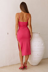 Fresh Hit Midi Dress Hot Pink