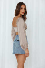 Juliet Dreams Crop Top Beige